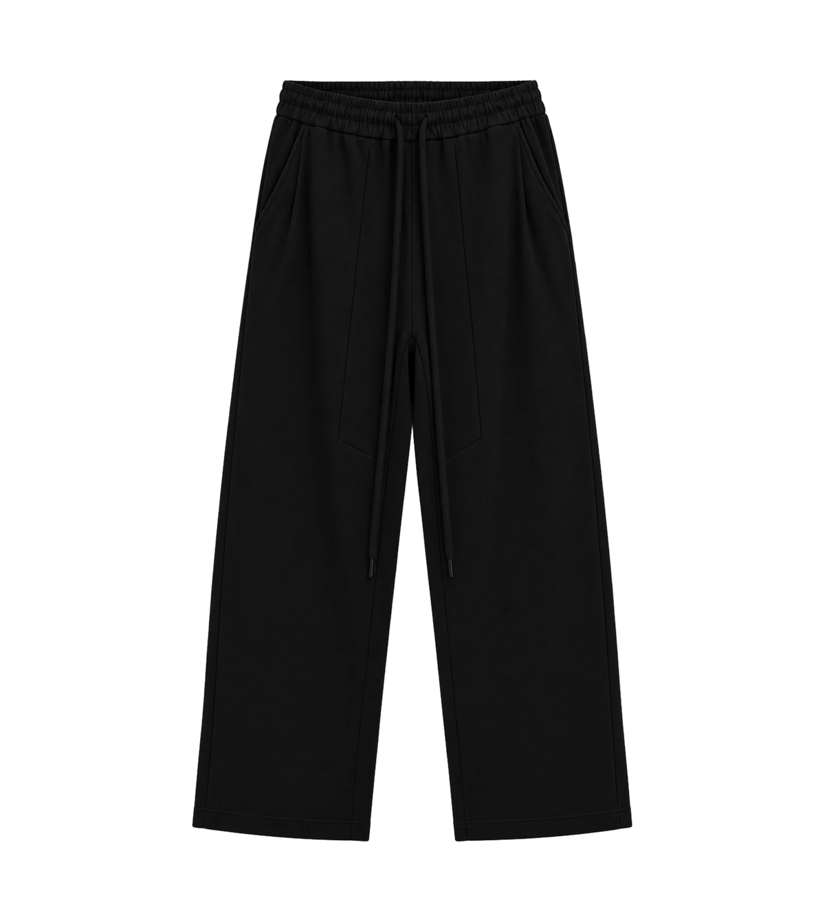 Geweven wollen joggingbroek teer