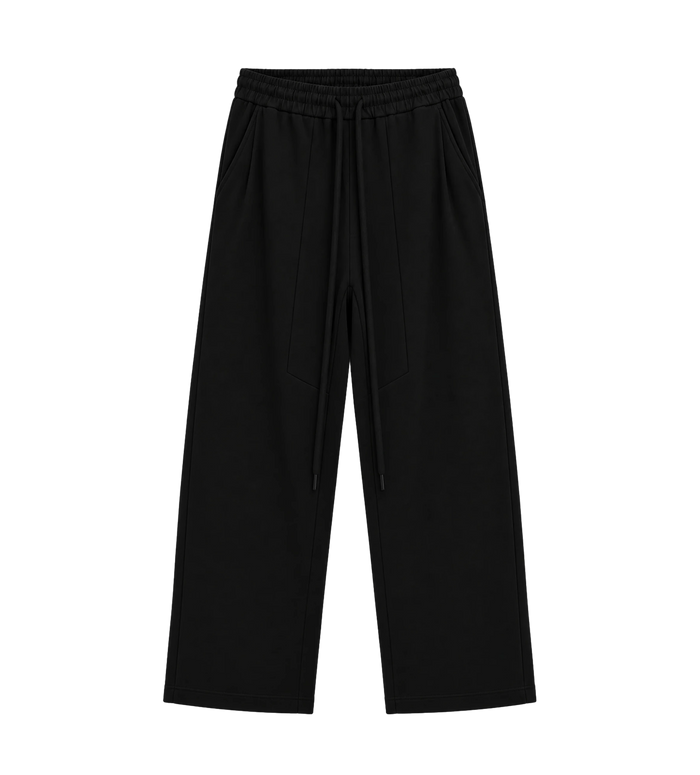 Geweven wollen joggingbroek teer