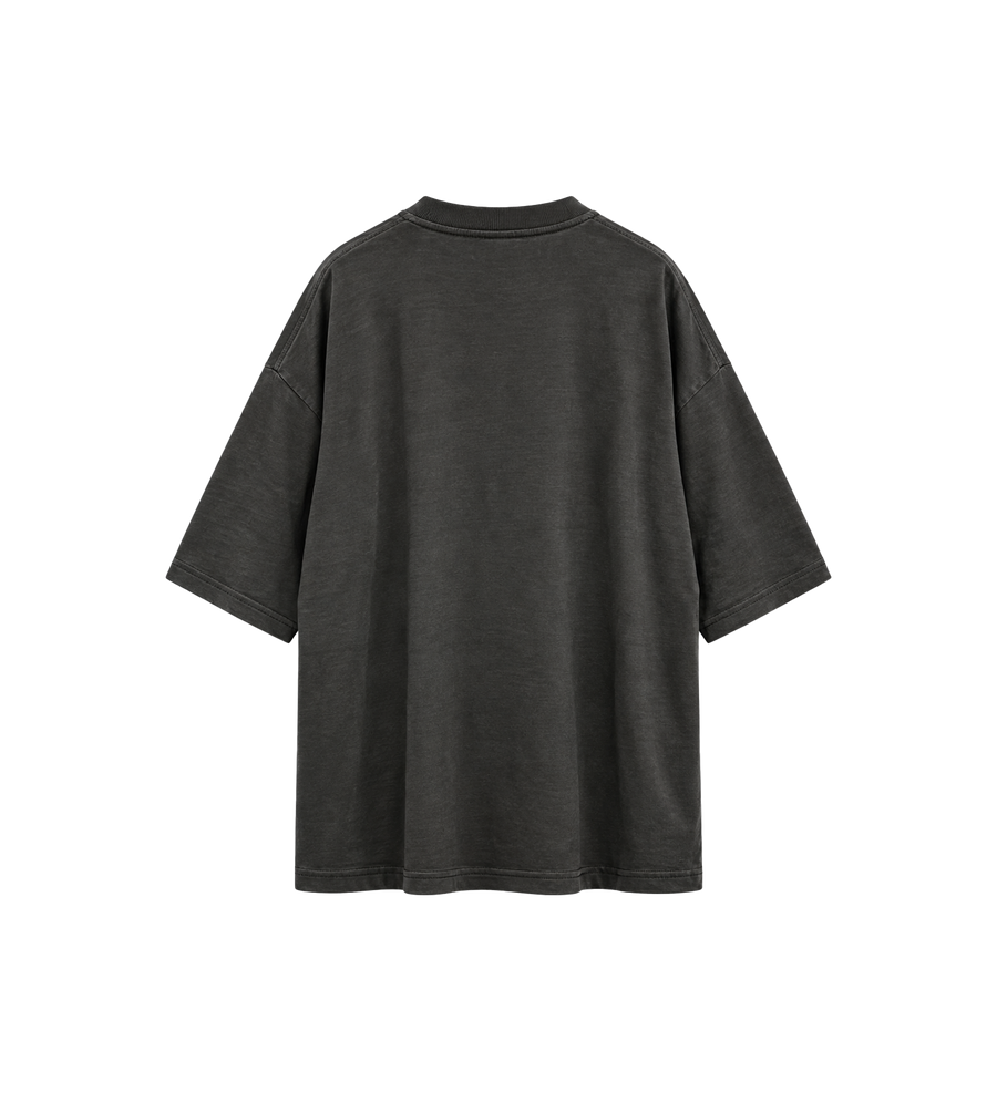SS Woolen T-Shirt with Leather Badge Tar