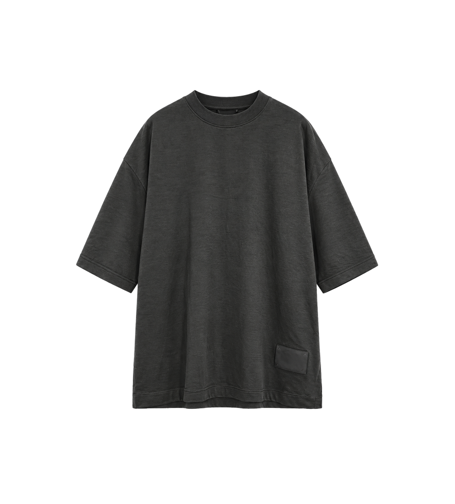 SS Woolen T-Shirt with Leather Badge Tar