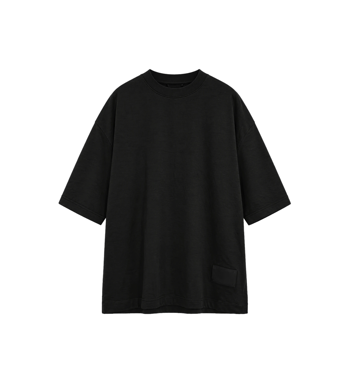 SS wollen T-shirt met leren badge Tar