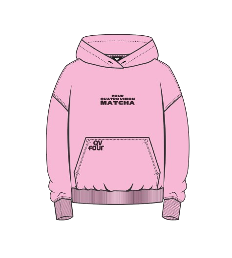 Four x QV Matcha Hoodie Soft Pink