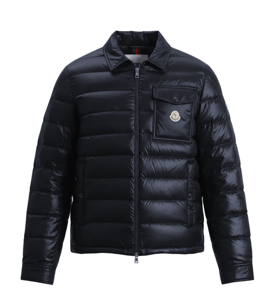 Moncler Mourillon Down Shirt Jacket in Navy