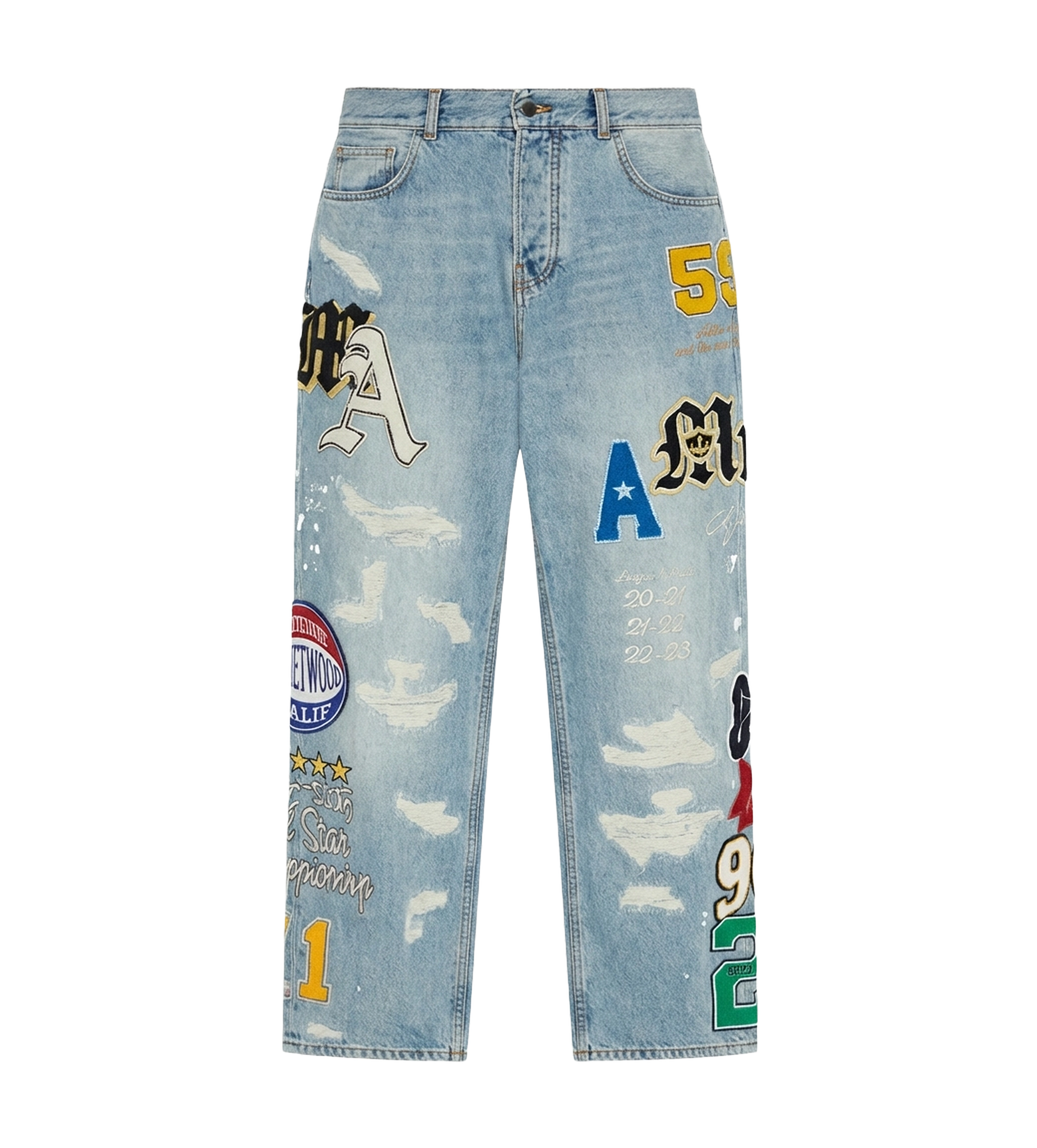 AMIRI Jeans met patches in blauw