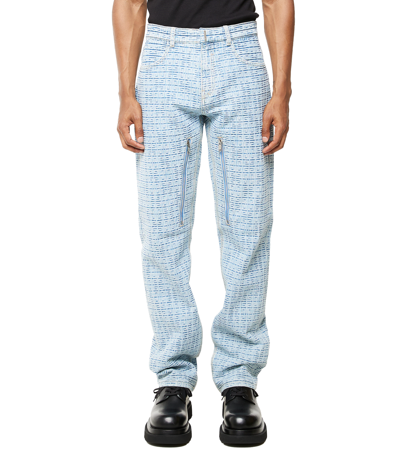 Loose Fit Cargo Jeans Light Blue