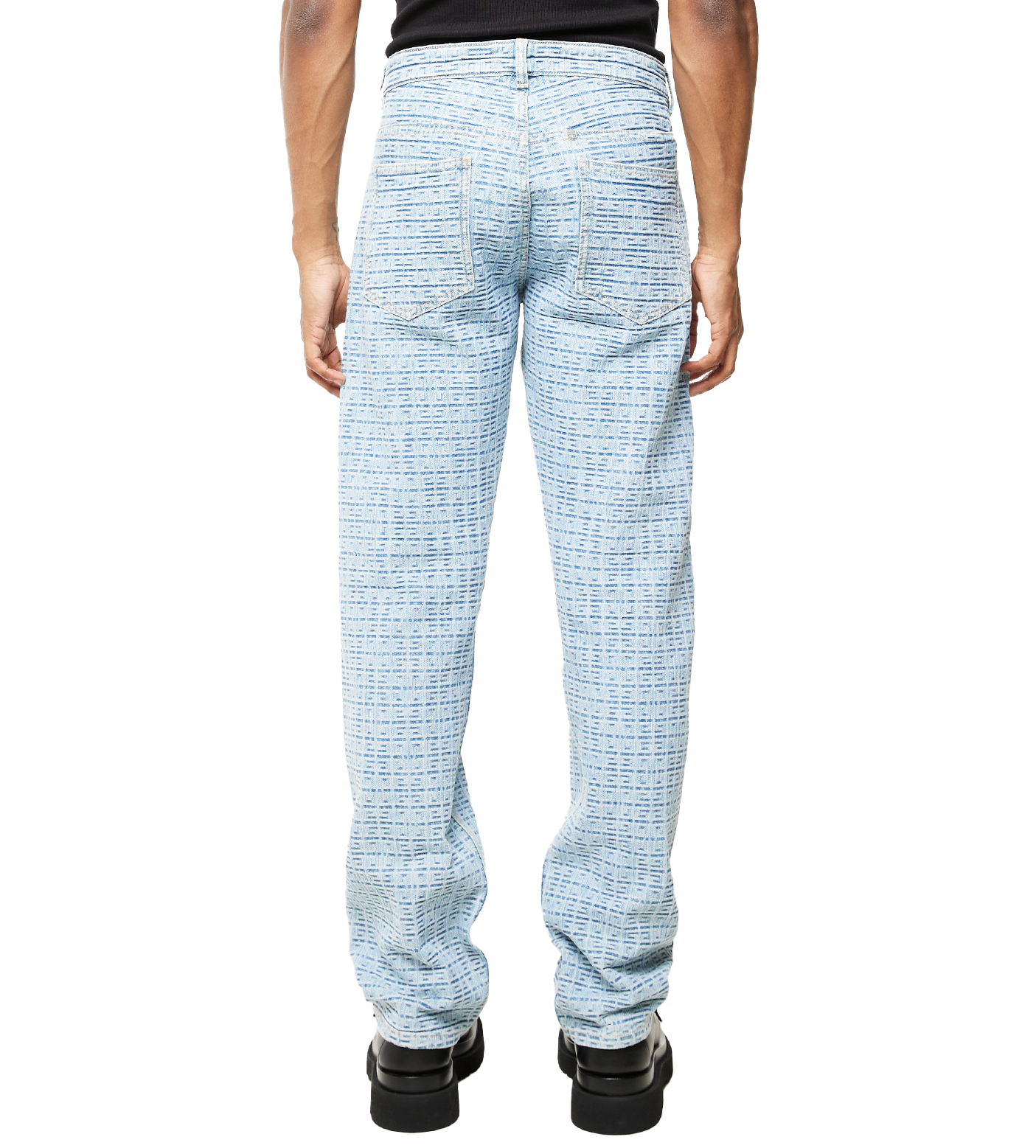 Loose Fit Cargo Jeans Light Blue