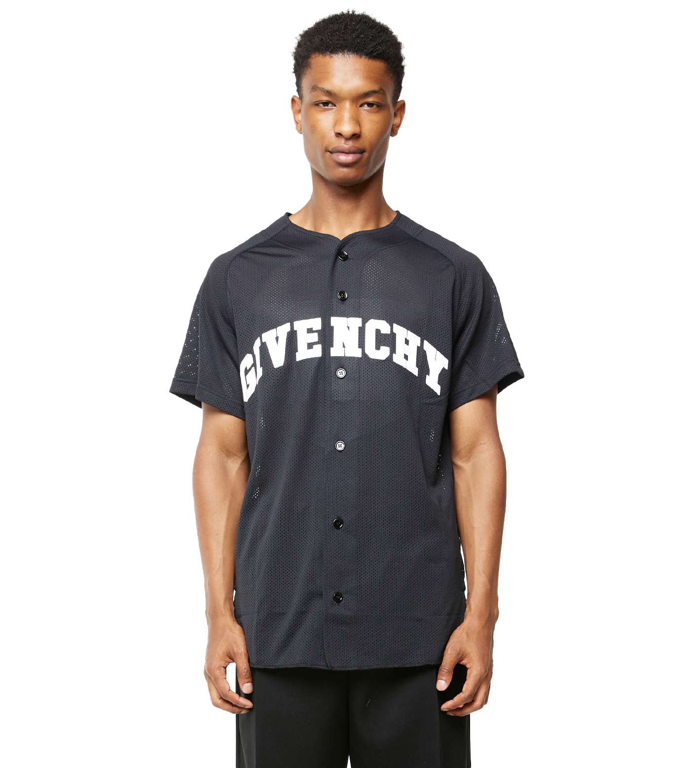 College Baseball Mesh Shirt Black