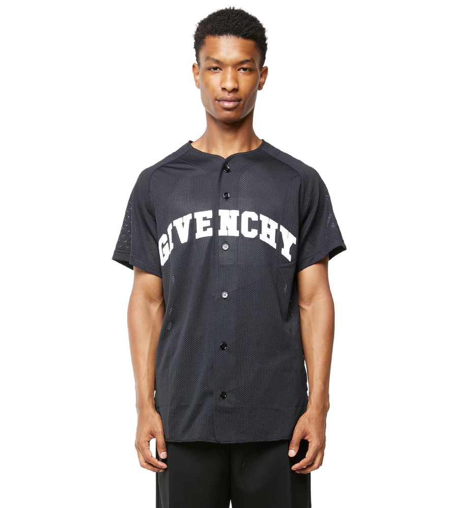 College Baseball Mesh Shirt Black