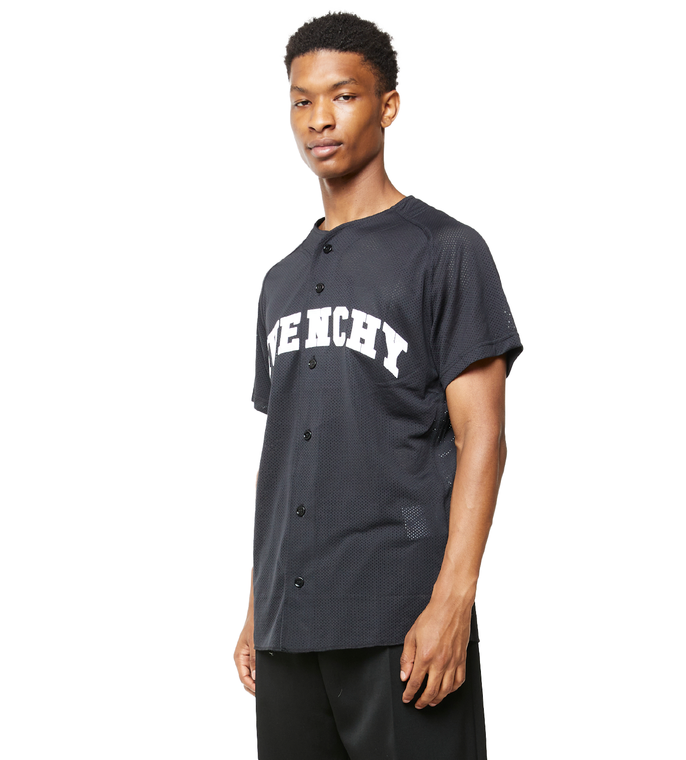 College Baseball Mesh Shirt Black