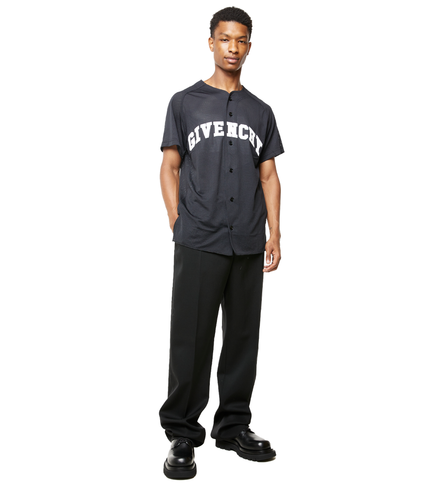 College Baseball Mesh Shirt Black