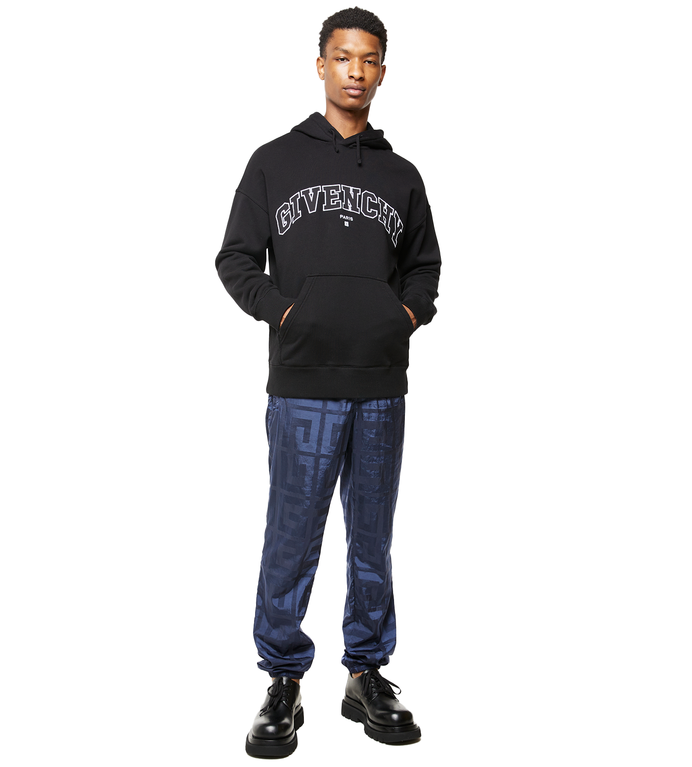 College Logo Hoodie Black