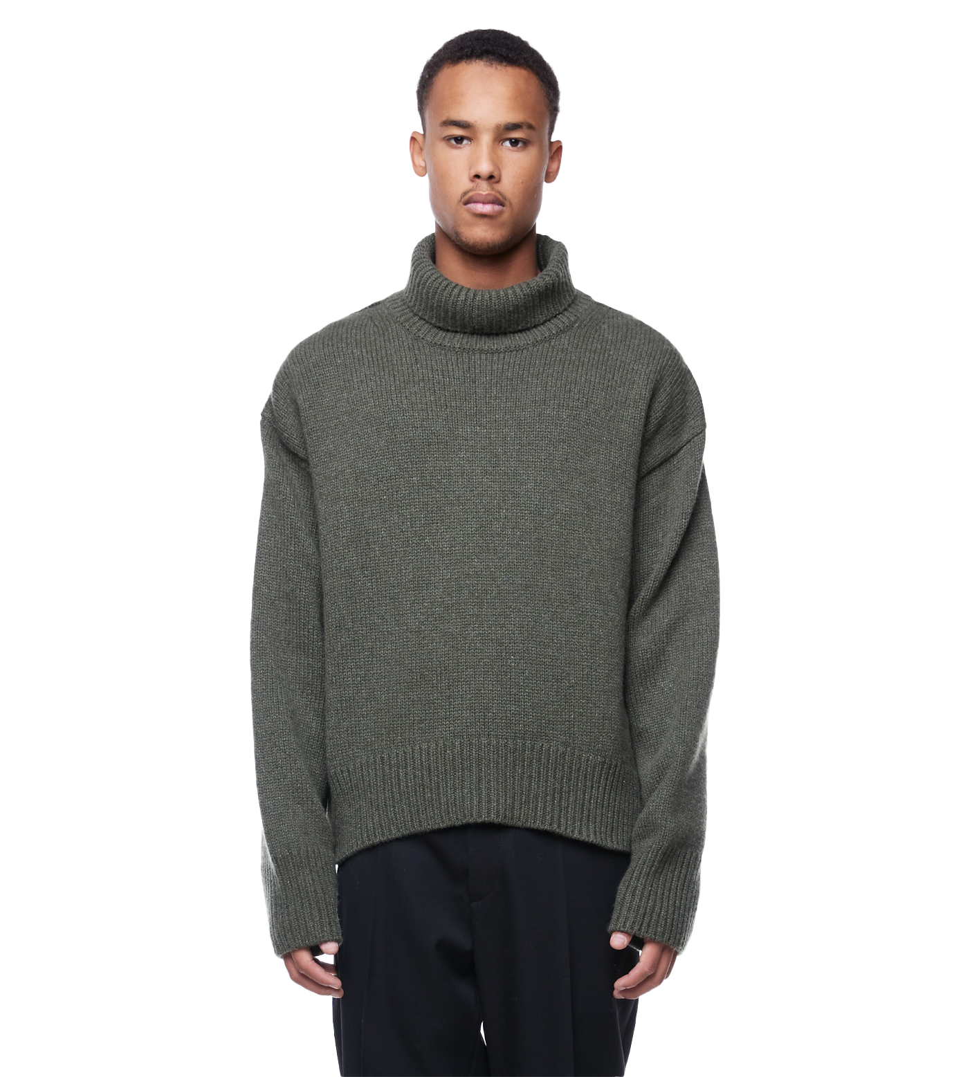 Oversized Turtleneck Military Green