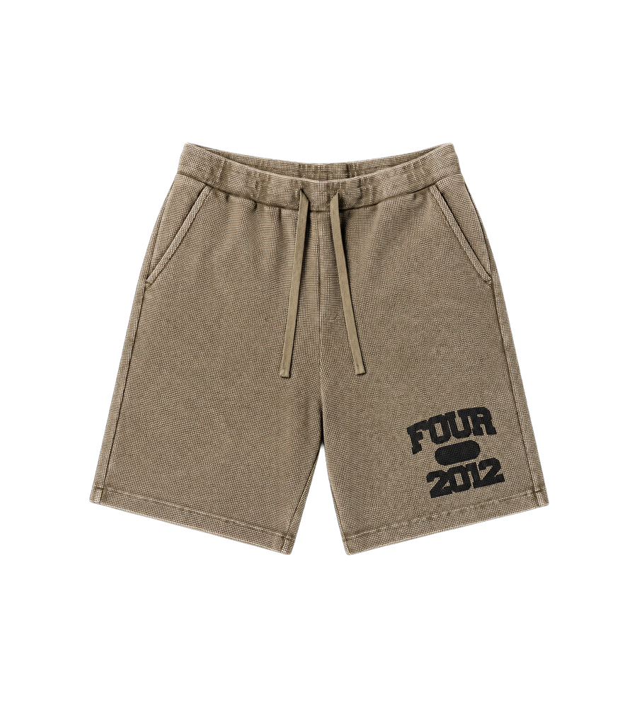 After 4PM Waffle Shorts Washed Olive