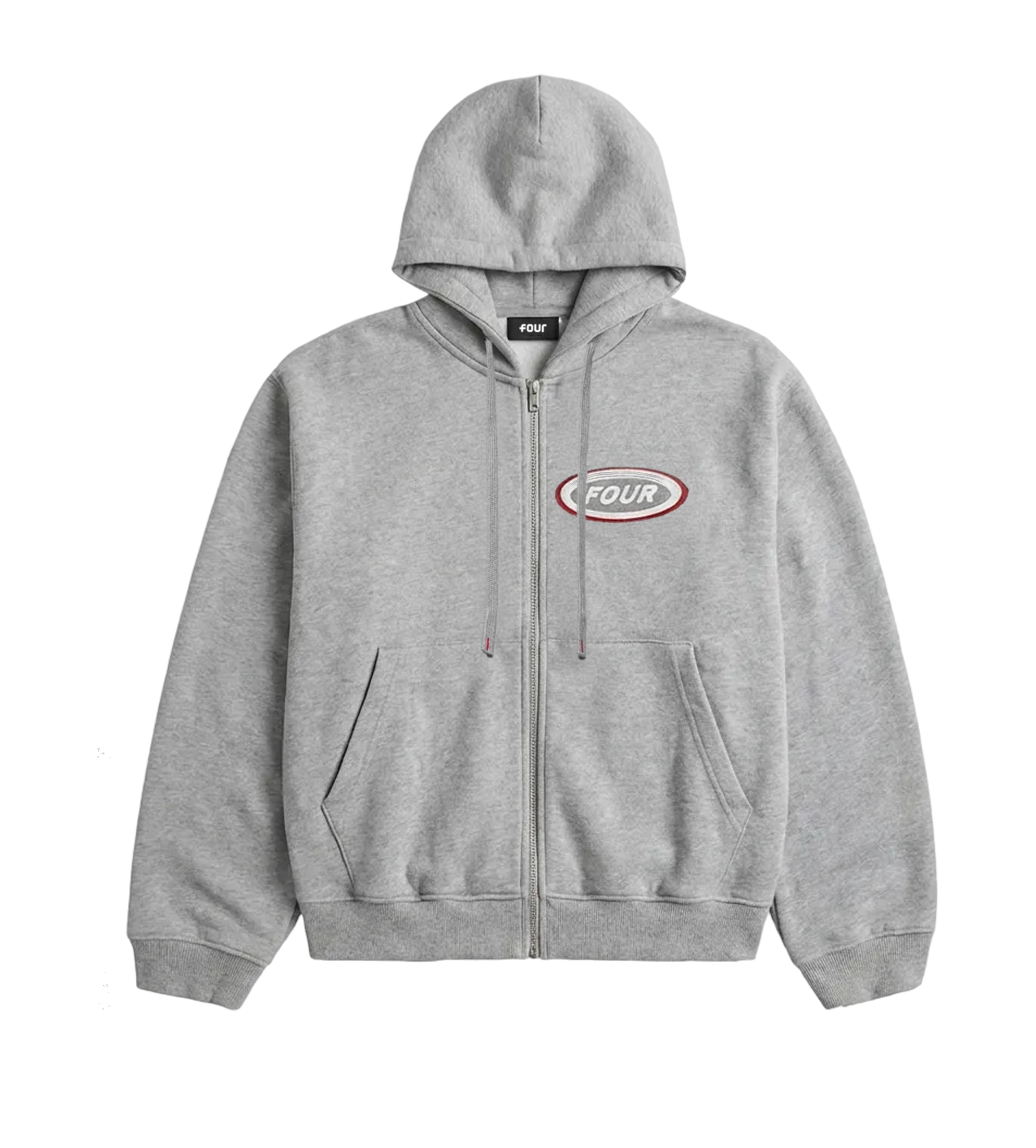 Reconstructed Circles Zip Up Hoodie Grey Melange