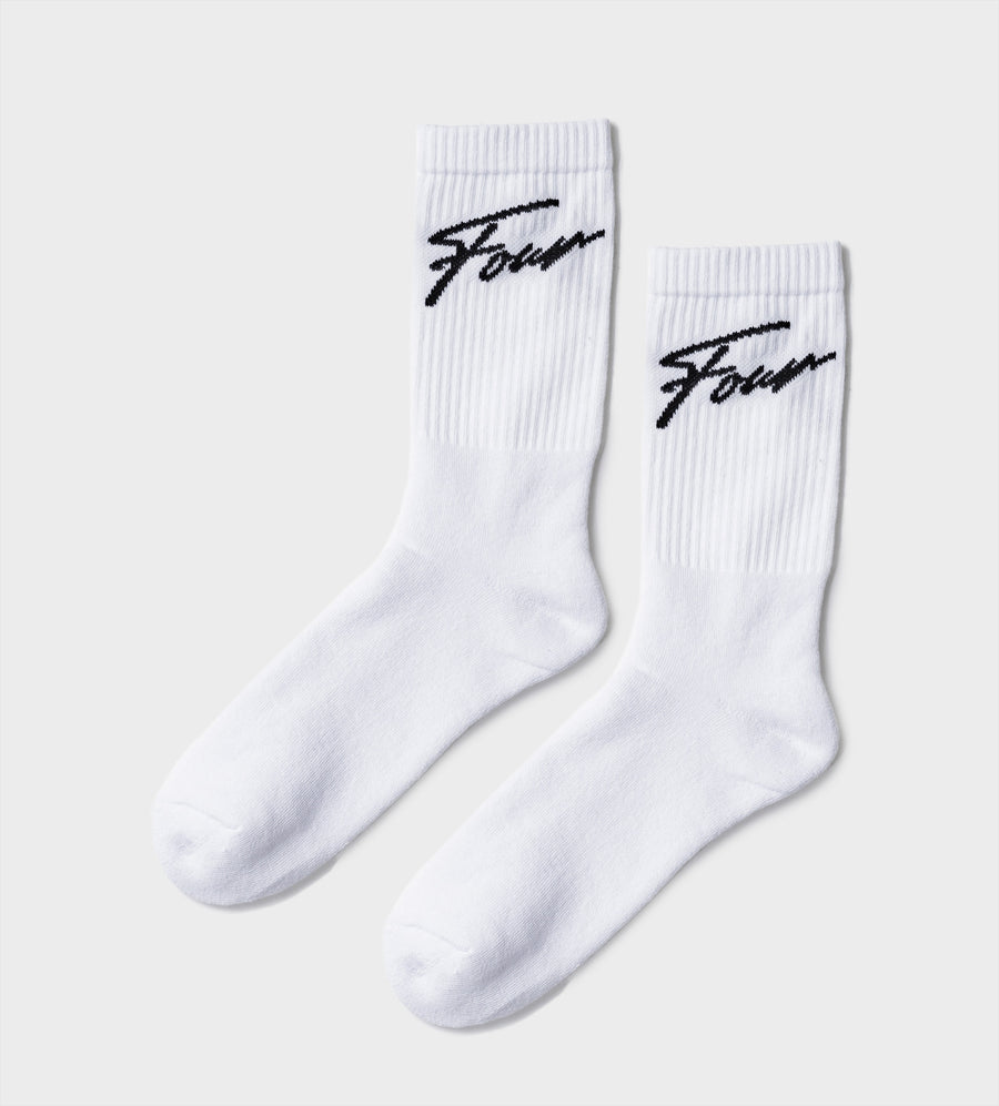 Handwritten Socks White