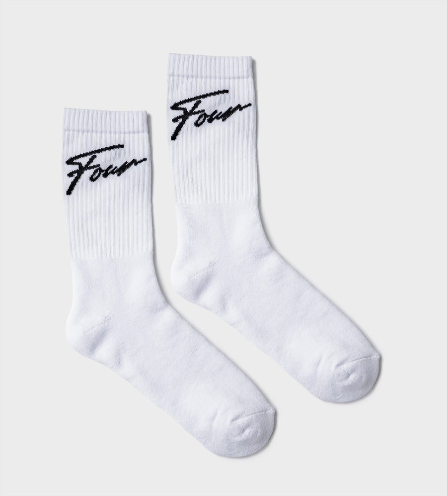 Handwritten Socks White