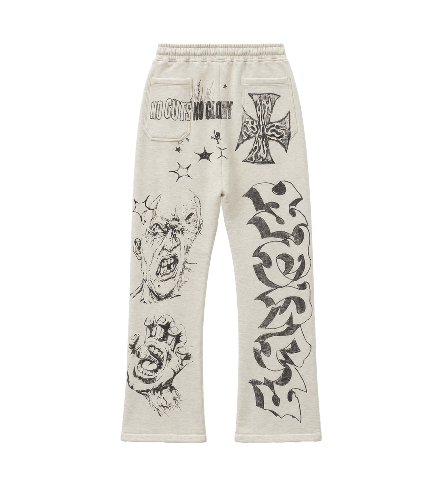 Graffiti Mirror Face Sweatpants Grey