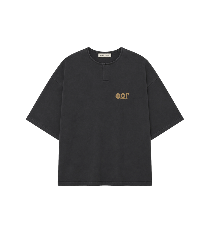 3/4 Henley Sweatshirt Washed Iron Grey
