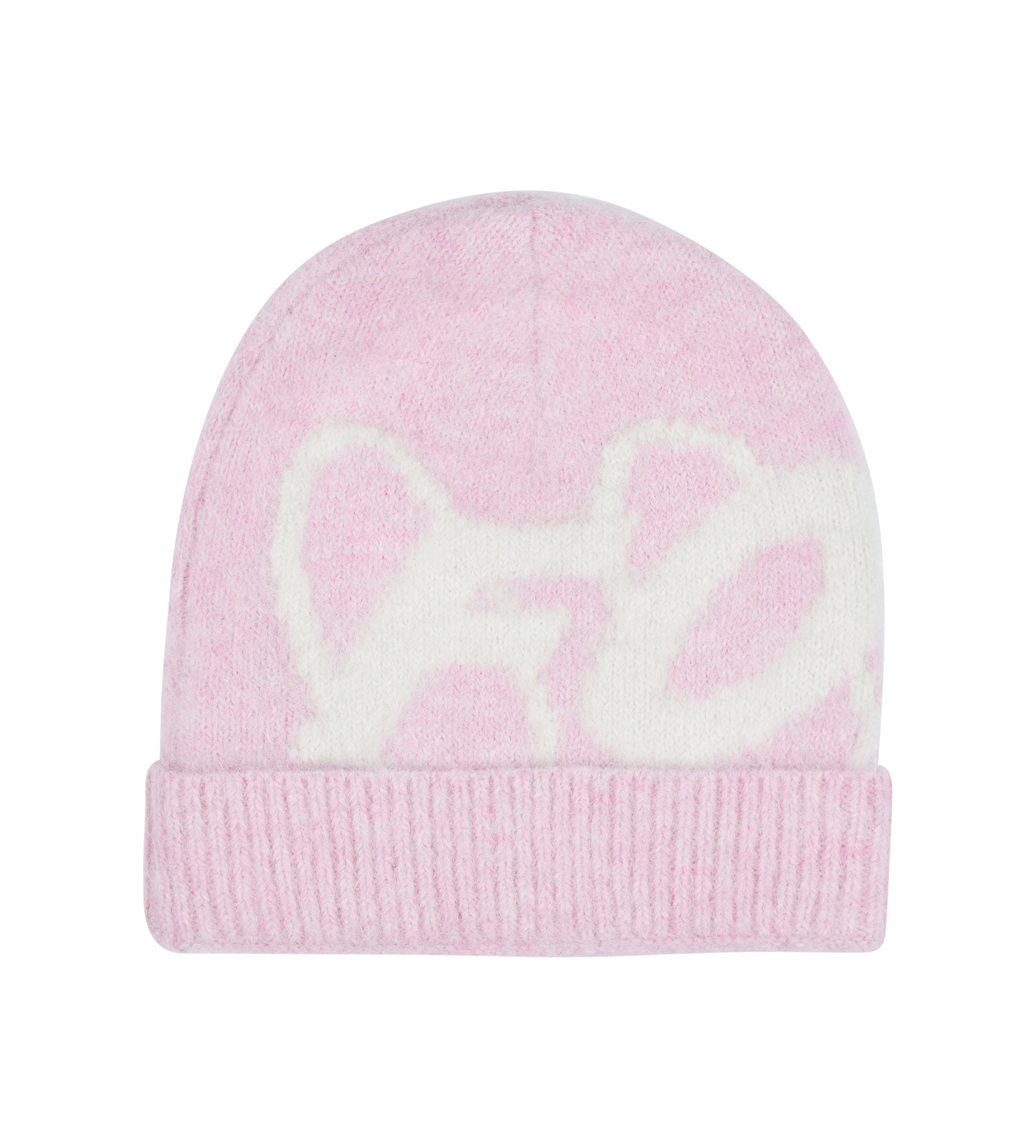 Big Circles Fluffy Beanie Soft Pink