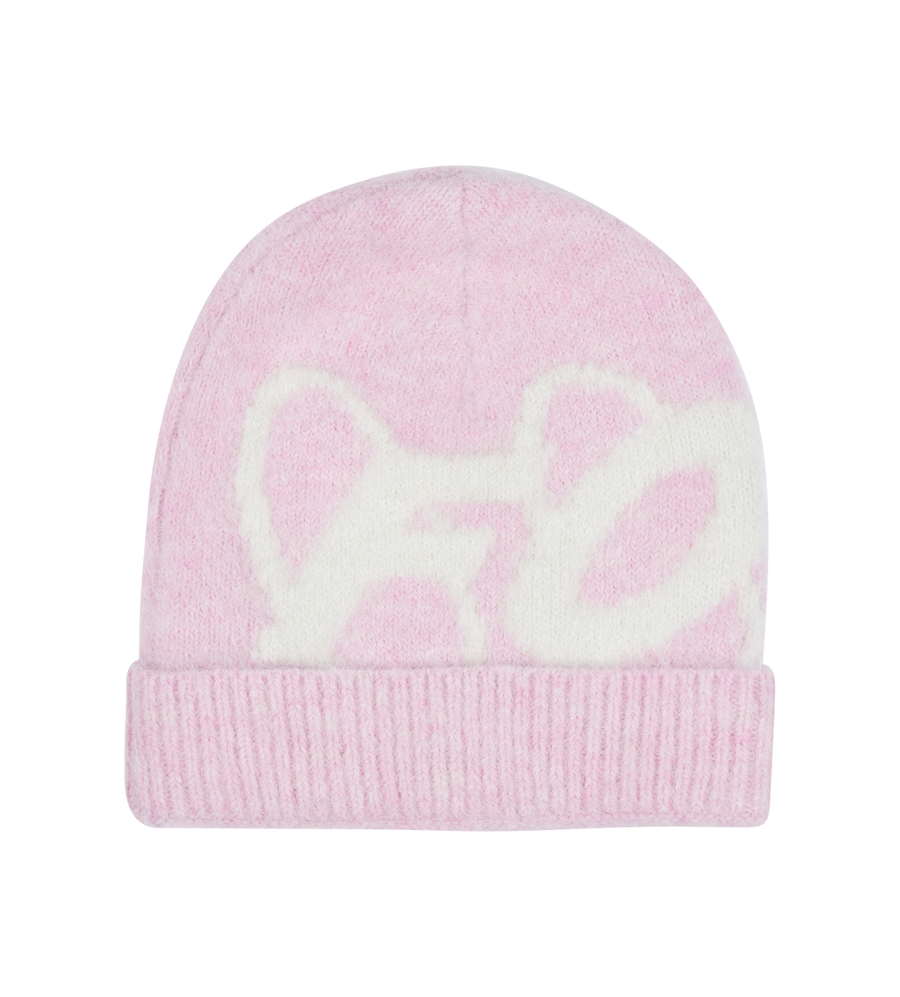 Big Circles Fluffy Beanie Soft Pink