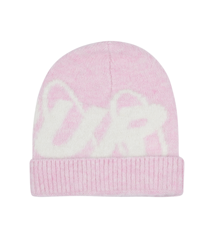 Big Circles Fluffy Beanie Soft Pink