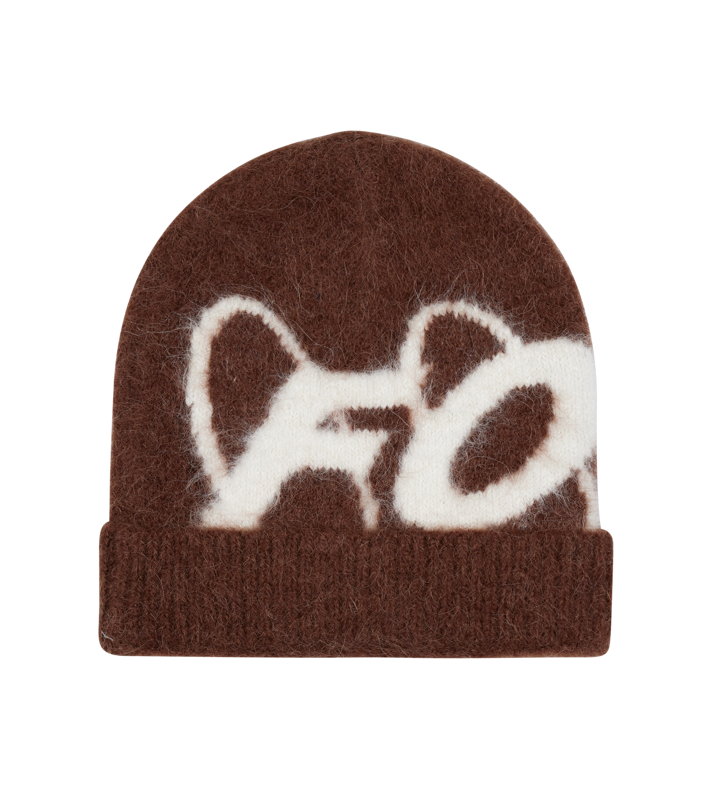 Big Circles Fluffy Beanie Brown