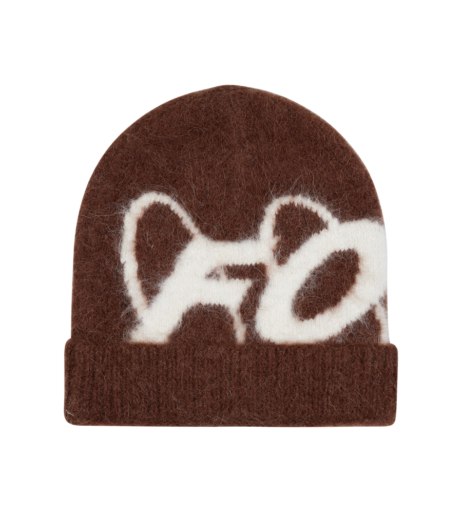 Big Circles Fluffy Beanie Brown
