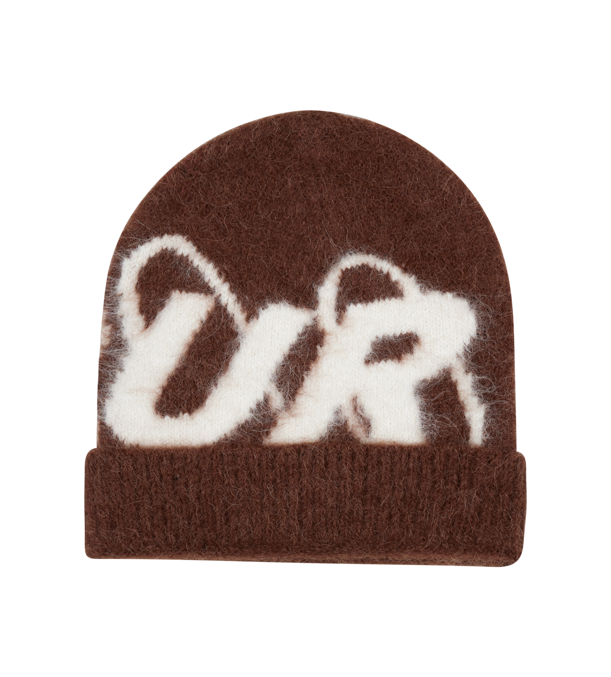Big Circles Fluffy Beanie Brown