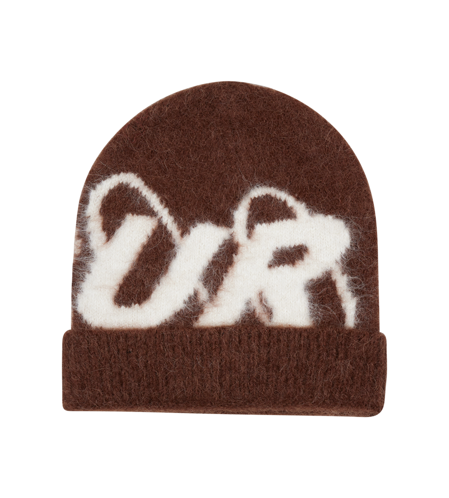 Big Circles Fluffy Beanie Brown