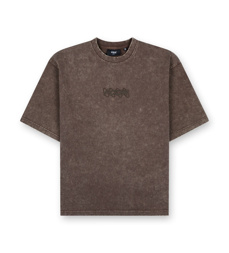 Circles Boxy T-Shirt Washed Brown