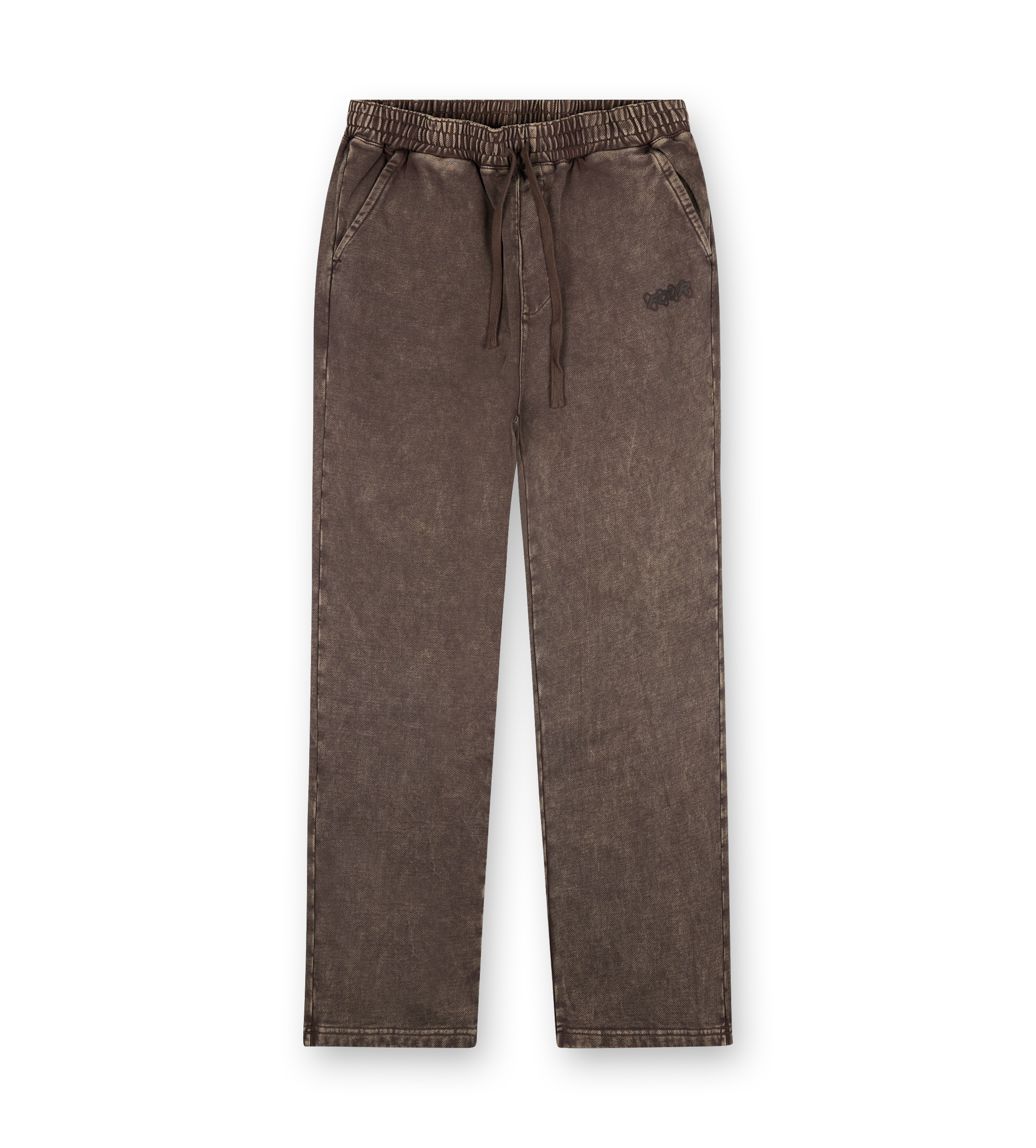 Circles oversized joggingbroek, bruin gewassen