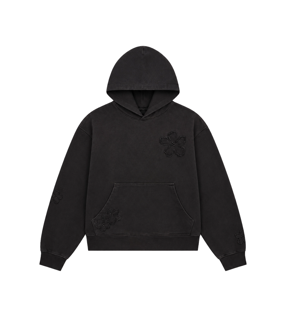Flower Patch Hoodie Aged Black