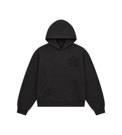 Flower Patch Hoodie Aged Black