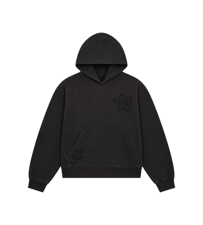 Flower Patch Hoodie Aged Black