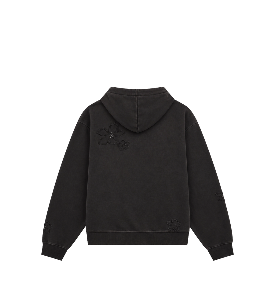 Flower Patch Hoodie Aged Black