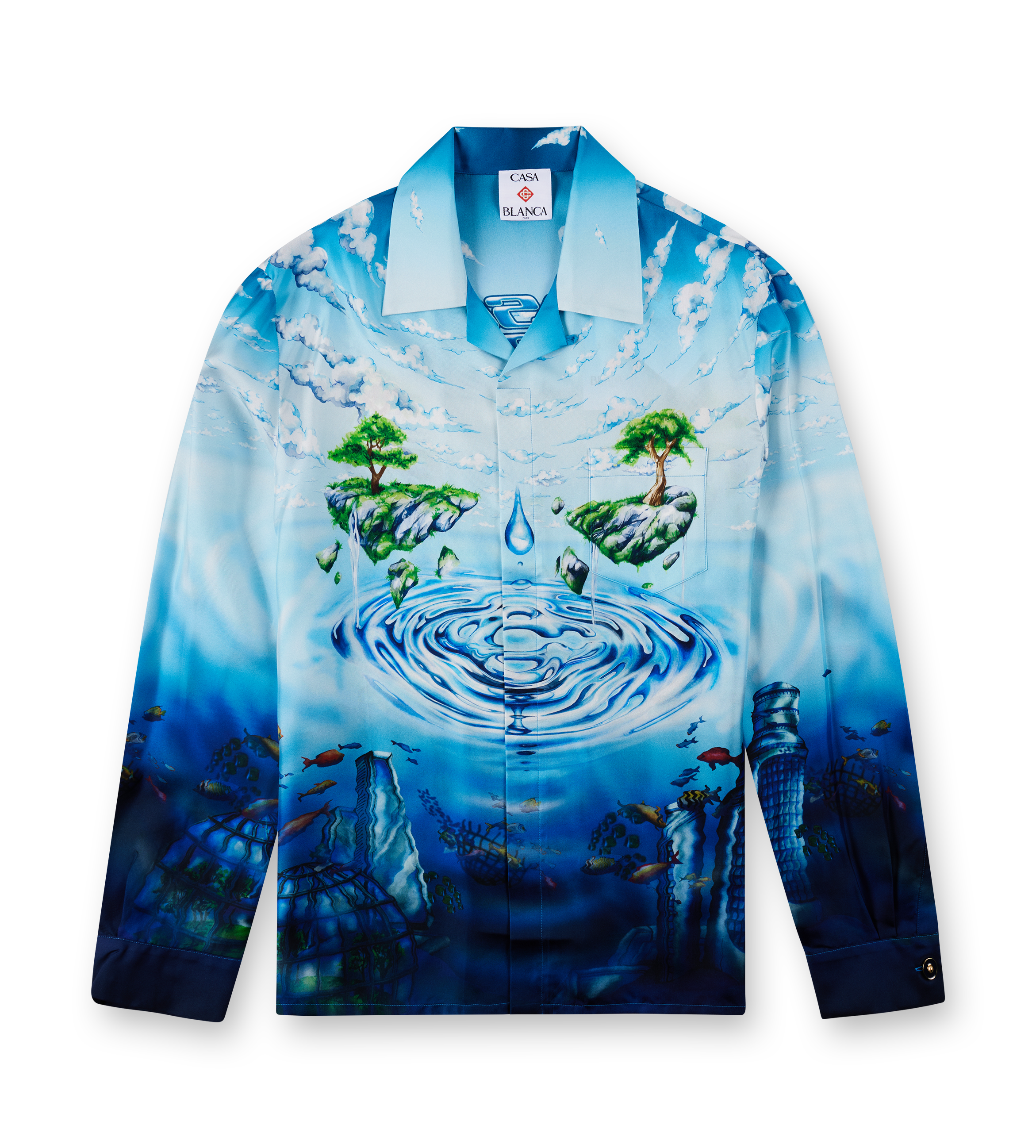 Casablanca Lost Atlantis Silk Shirt in Blue