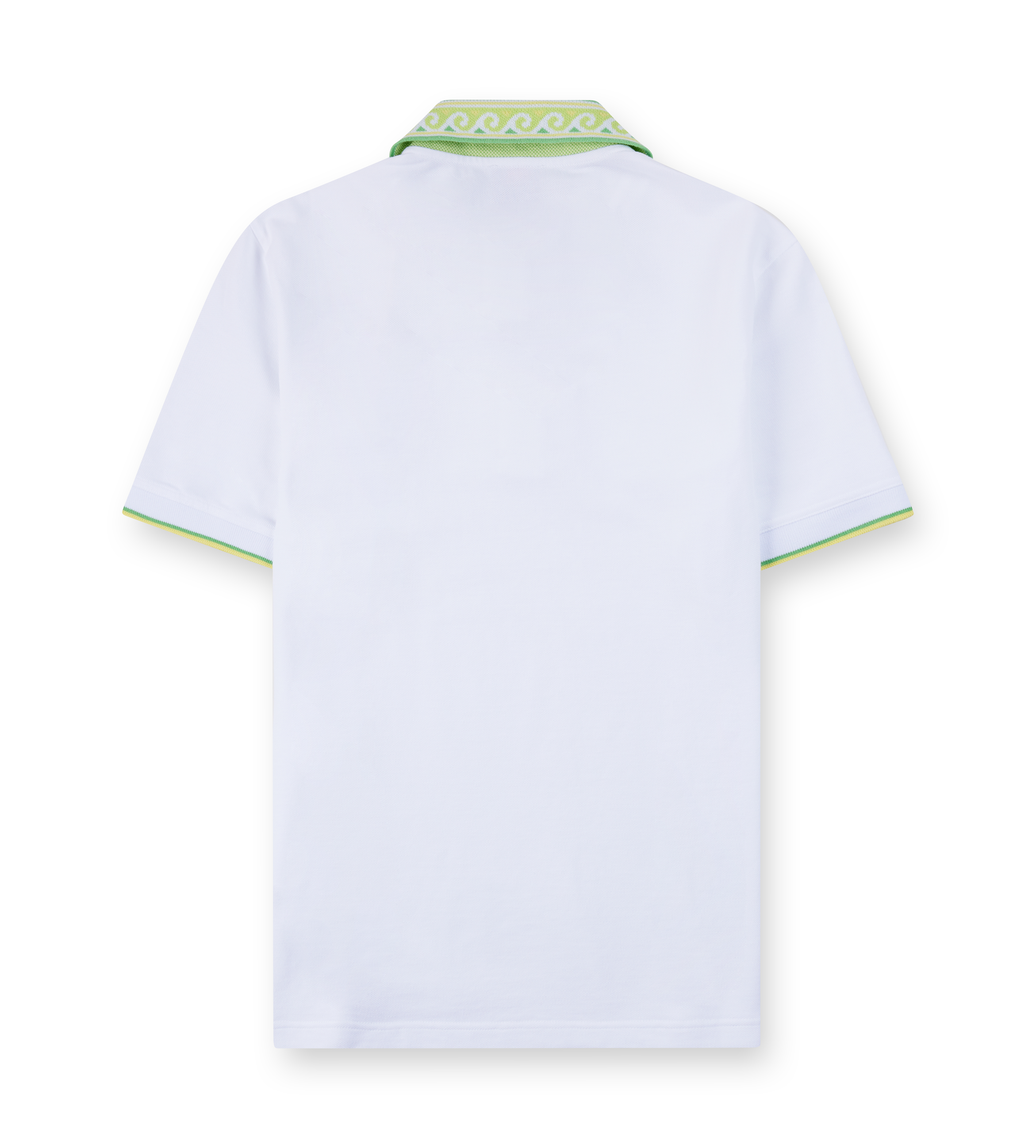 Casablanca Laurel Trim-Collar Polo Shirt in White