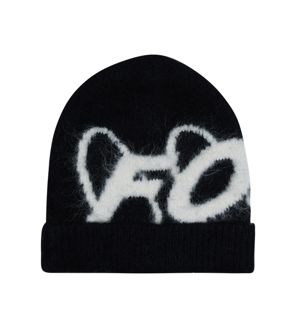 Big Circles Fluffy Beanie Black