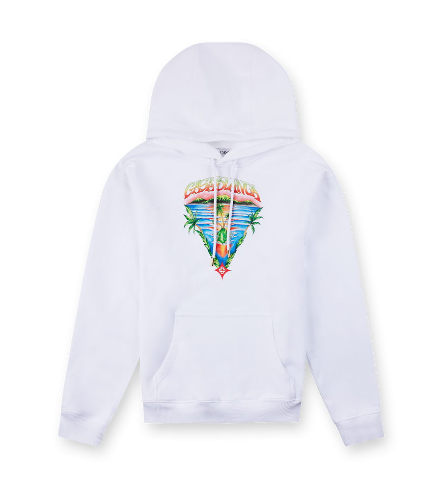 Casablanca Innocence Triangle Hooded Sweatshirt in White