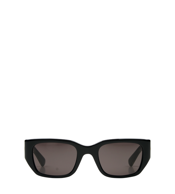 Bottega Veneta Intrecciato Square Sunglasses in Black/Grey