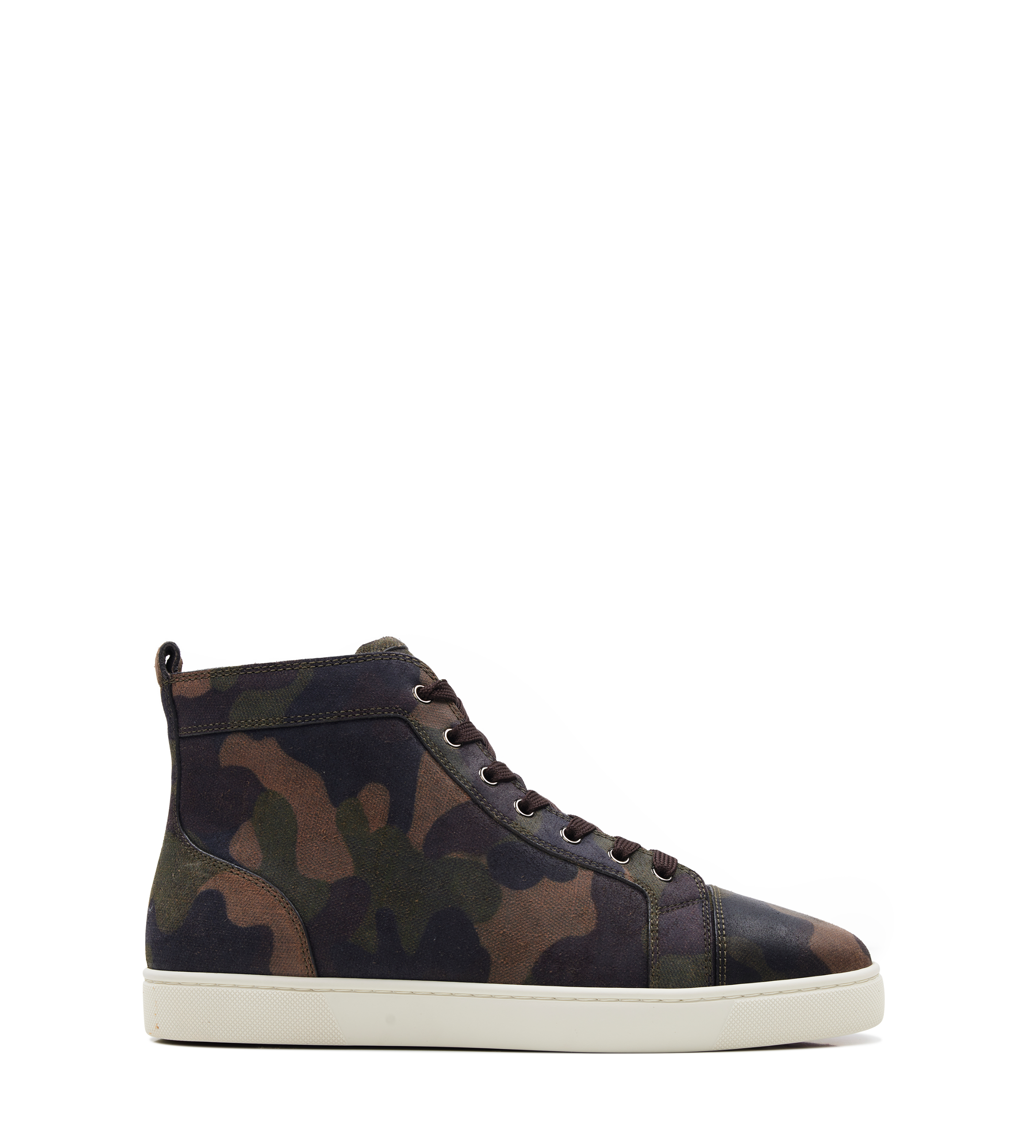 Christian Louboutin Louis High-Top Sneakers in Camouflage/Café Green