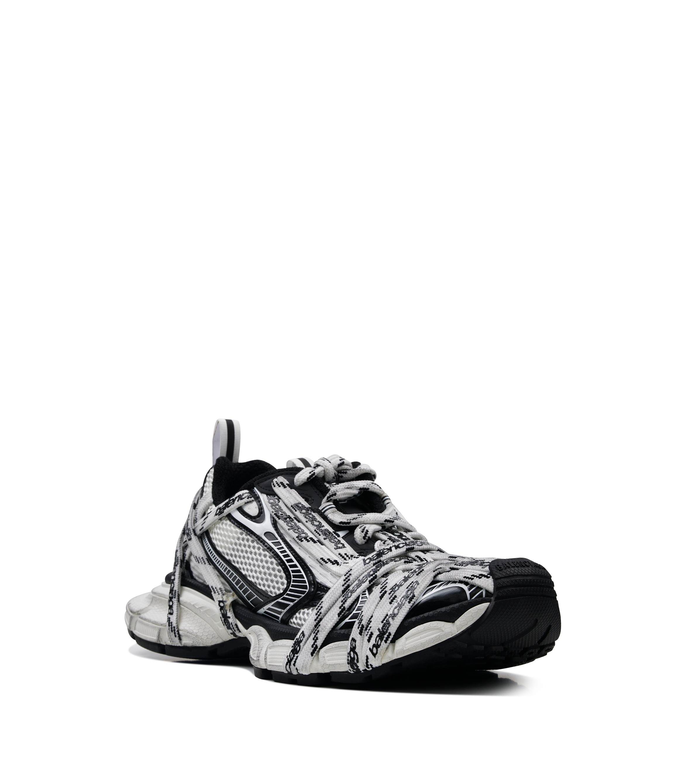Balenciaga Men’s 3XL Extreme Laces Logo Sneaker in White/Black