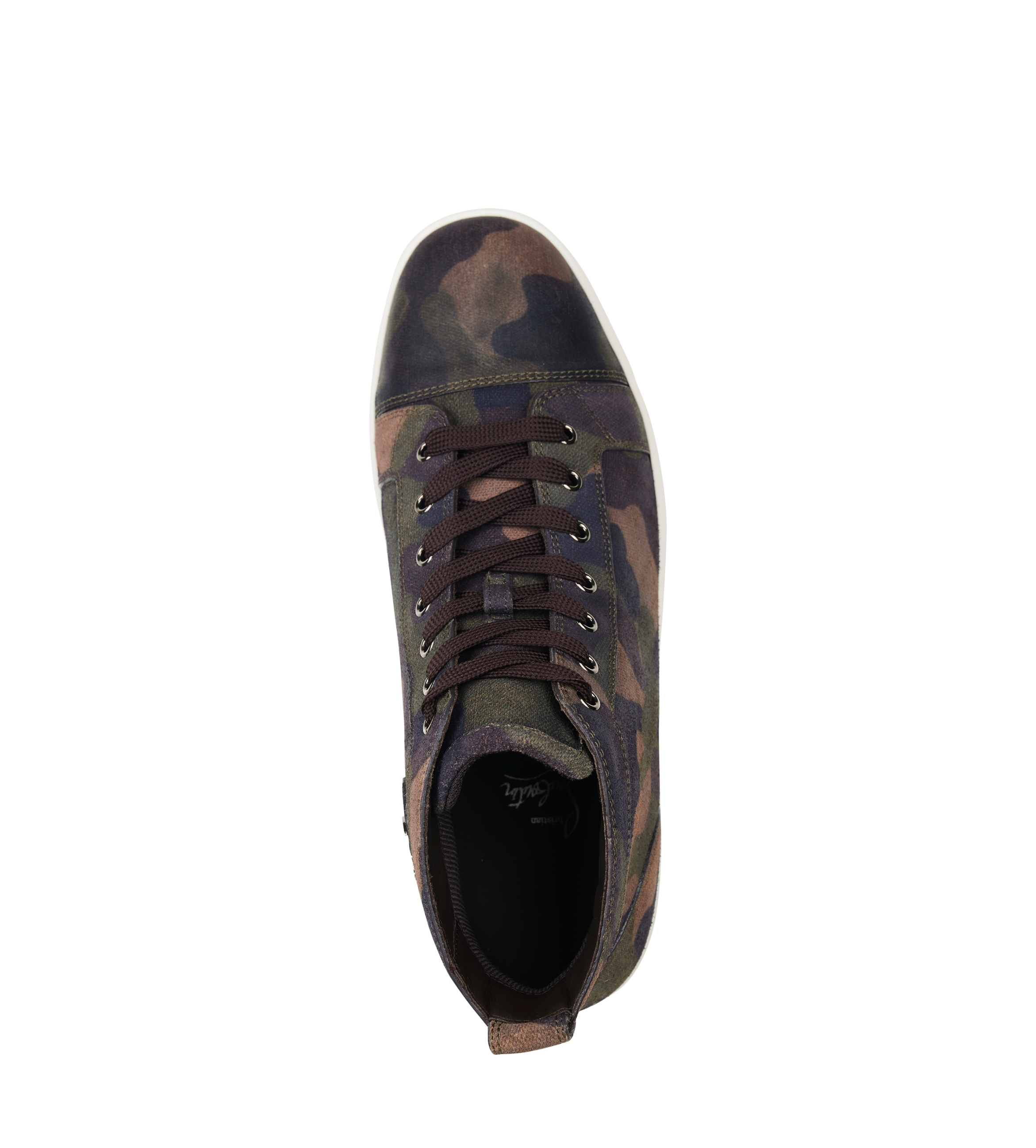 Christian Louboutin Louis High-Top Sneakers in Camouflage/Café Green