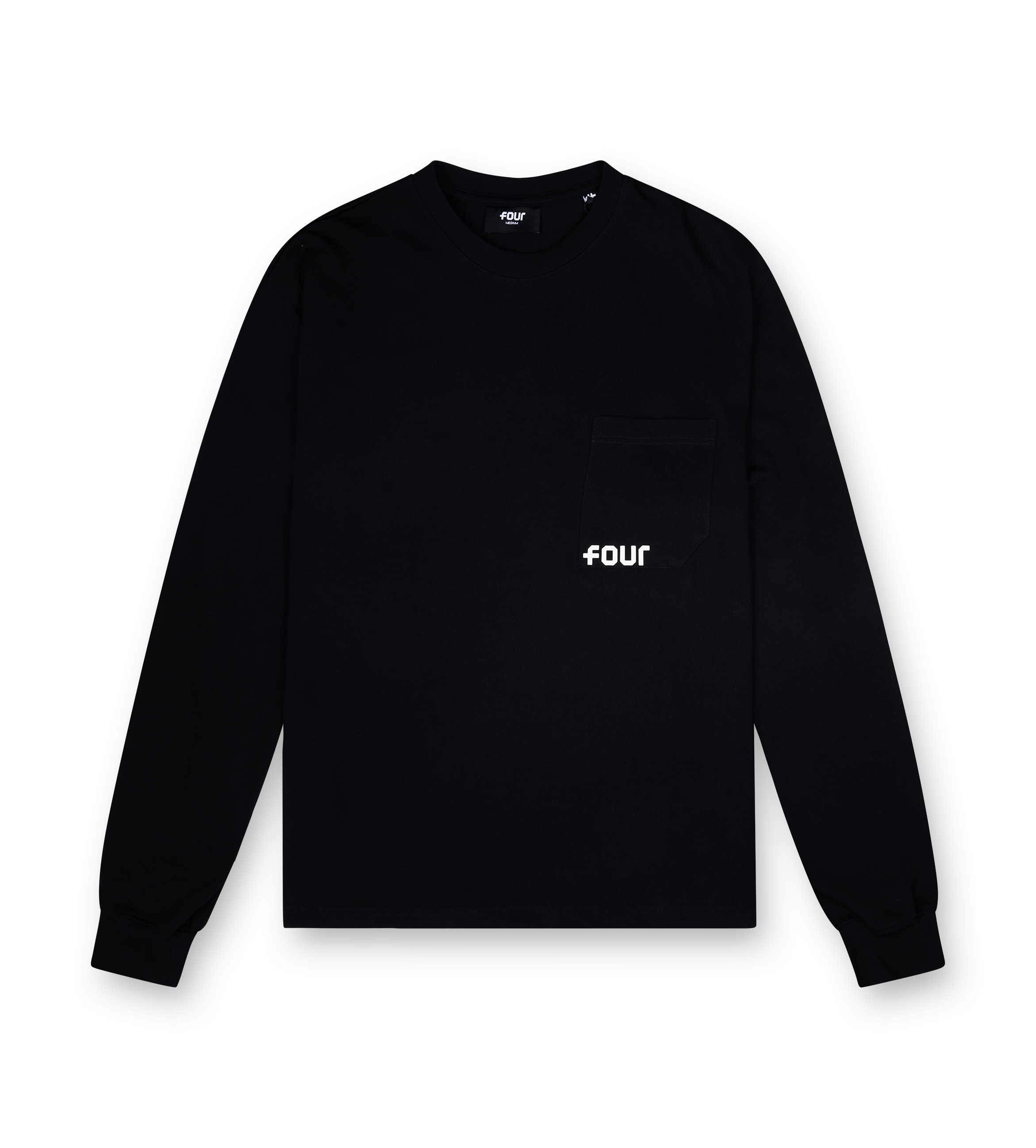 Logo Long Sleeve Pocket T-shirt Black
