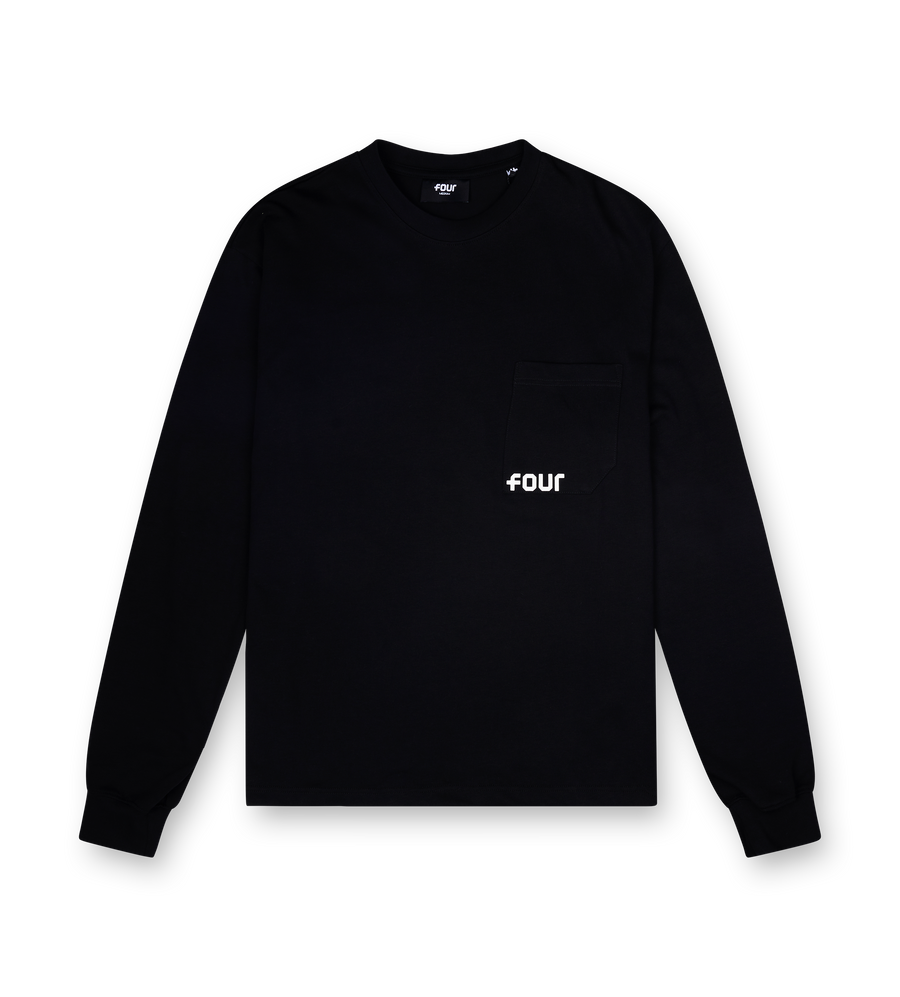 Logo Long Sleeve Pocket T-shirt Black