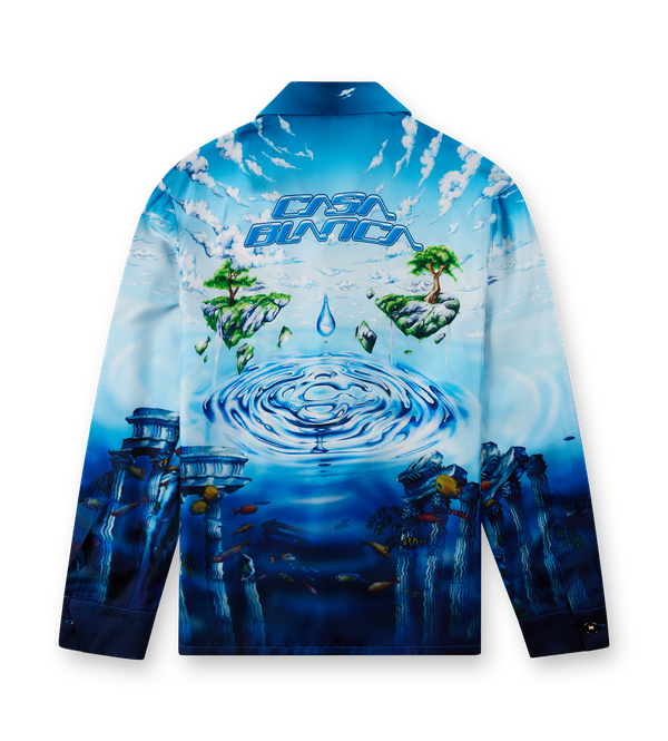 Casablanca Lost Atlantis Silk Shirt in Blue