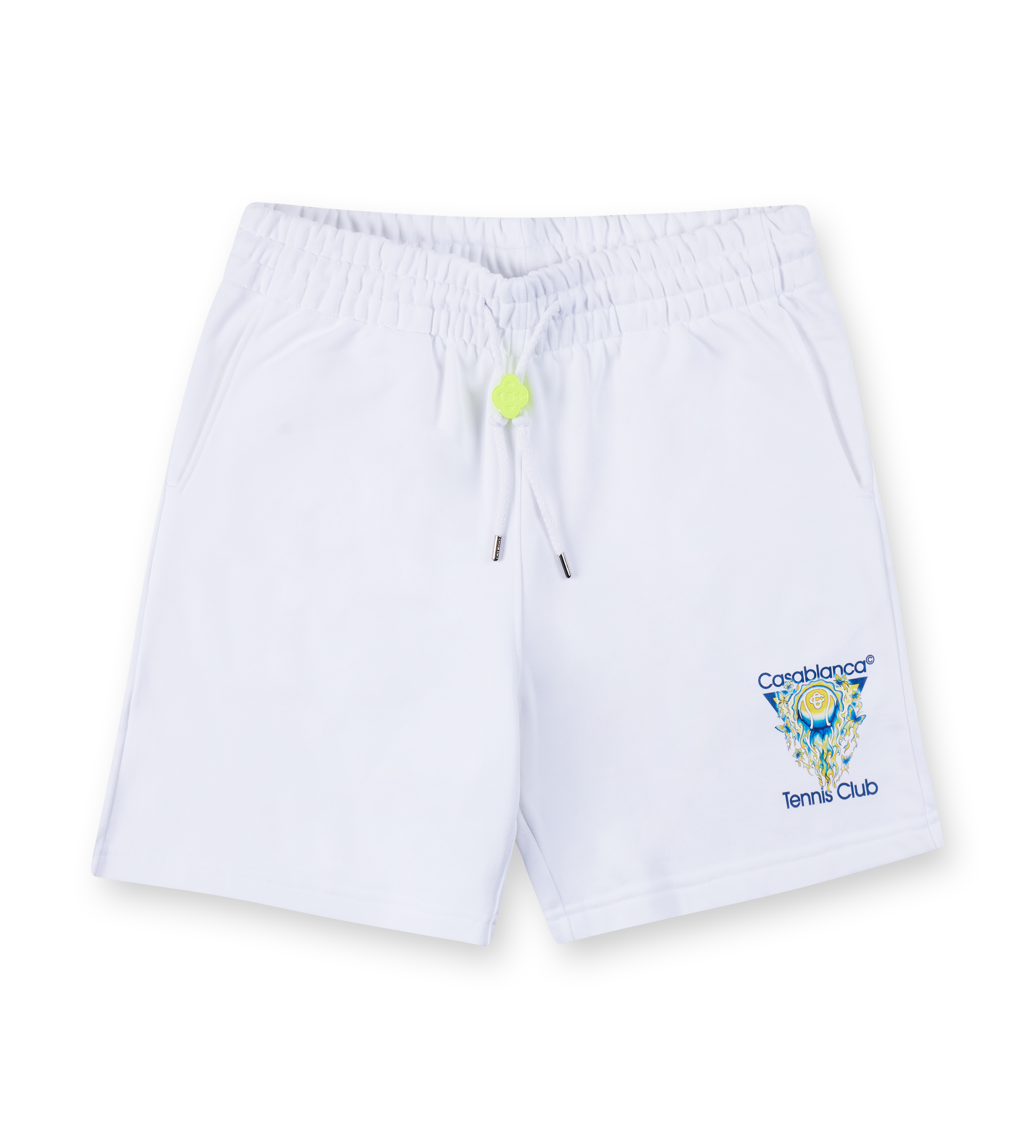 Casablanca Tennis Club Icon Drawstring Shorts in White