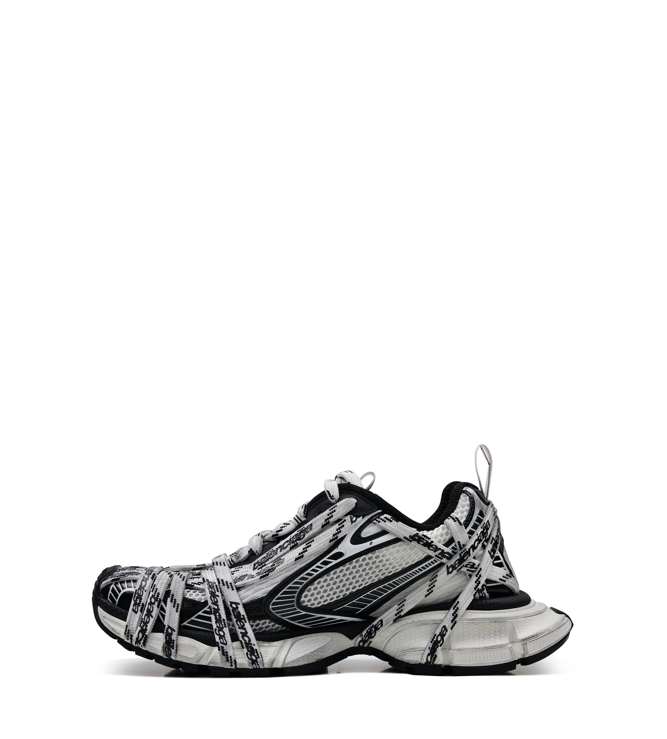 Balenciaga Men’s 3XL Extreme Laces Logo Sneaker in White/Black