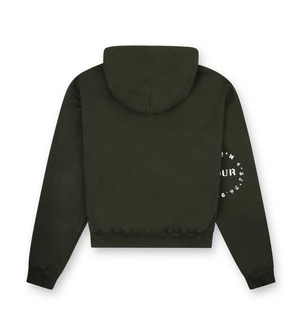 Grunge Zip Up Hoodie Army Green