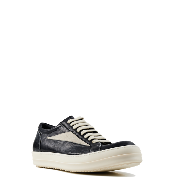 Rick Owens Temple Vintage Sneaks in Black/Milk/Milk